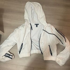 Casual lightweight streetwear white jacket windbreaker